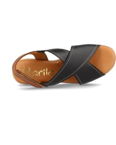 Woman Sandals MARILA SANDALIA DE PIEL PARA MUJER CON TACON ALTO BISSAN Y AV NEGRO