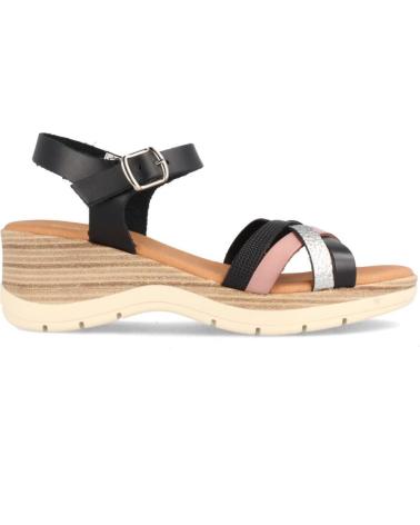 Sandálias de Mulher MARILA SANDALIA DE PIEL PARA MUJER CON CUNA MEDIA PARIS COMBI NEGRO COMBI3