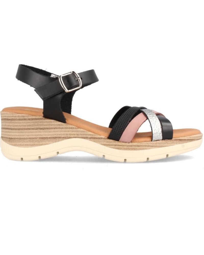 Woman Sandals MARILA SANDALIA DE PIEL PARA MUJER CON CUNA MEDIA PARIS COMBI NEGRO COMBI3