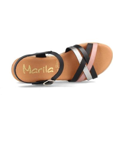 Woman Sandals MARILA SANDALIA DE PIEL PARA MUJER CON CUNA MEDIA PARIS COMBI NEGRO COMBI3