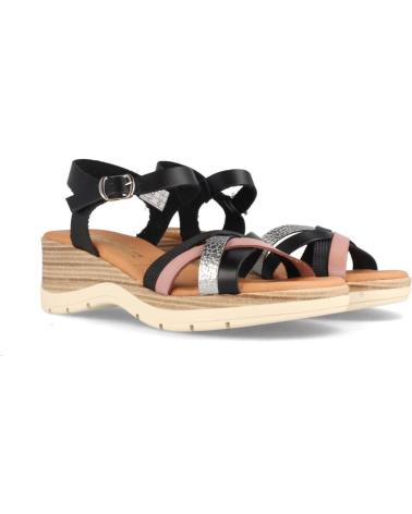 Woman Sandals MARILA SANDALIA DE PIEL PARA MUJER CON CUNA MEDIA PARIS COMBI NEGRO COMBI3