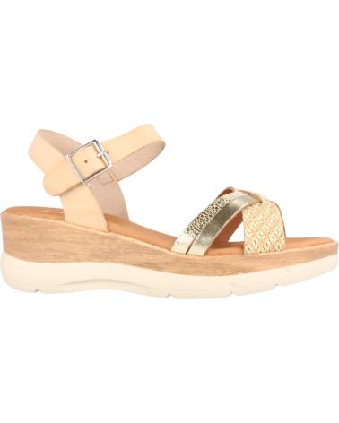 Sandalias de Mujer MARILA SANDALIAS PARA MUJER CON CUNA MEDIA EN PIEL GRABADA ITATI AR BEIGE