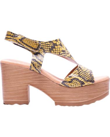 Sandalias de Mujer MARILA SANDALIAS PARA MUJER CON TACON ANCHO ANIMAL PRINT TAIWAN AMA AMARILLO