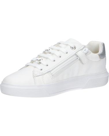 girl Trainers GEOX J45GCB 085BC J NETTUNO C0007 WHITE-SILVER C0007