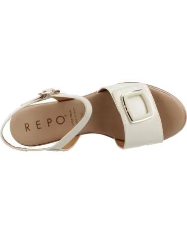 REPO SANDÁLIAS FEMININAS MODELO 20237R COR BEGE MARFIM REF 618518 AVORIO