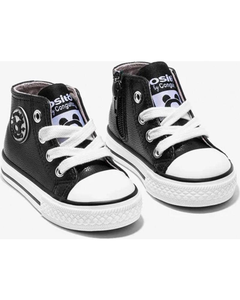 DEPORTIVAS ALTAS BEBÉ CONGUITOS OSSH141030 LOGO NAPA NEGRO NEGRO