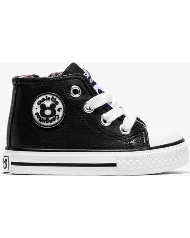 DEPORTIVAS ALTAS BEBÉ CONGUITOS OSSH141030 LOGO NAPA NEGRO NEGRO