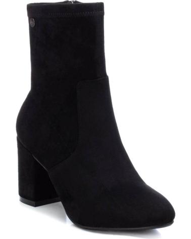 XTI 140631 SCHWARZE STIEFELETTEN AUS WILDLEDER MIT MITTELHOHEM BLOCKABSATZ NEGRO