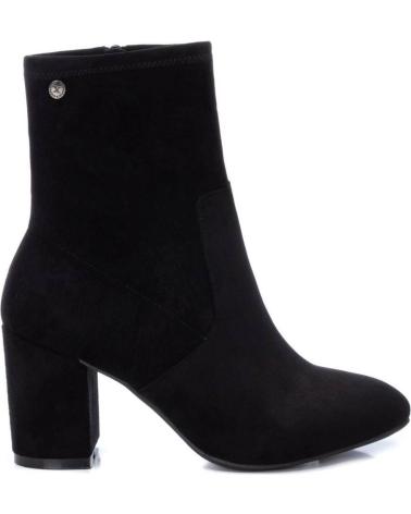 XTI 140631 SCHWARZE STIEFELETTEN AUS WILDLEDER MIT MITTELHOHEM BLOCKABSATZ NEGRO