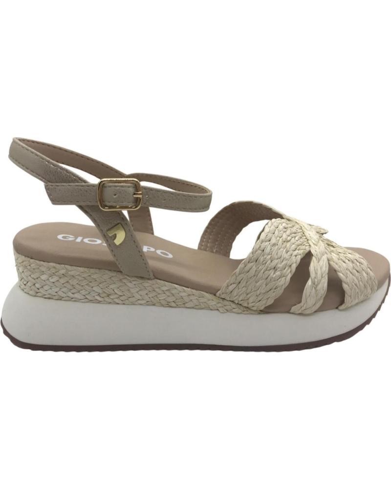 SANDALIAS GIOSEPPO GUILDHALL 74009-P DE RAFIA CON CUÑA NATURAL BEIGE BEIG