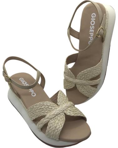 SANDALIAS GIOSEPPO GUILDHALL 74009-P DE RAFIA CON CUÑA NATURAL BEIGE BEIG