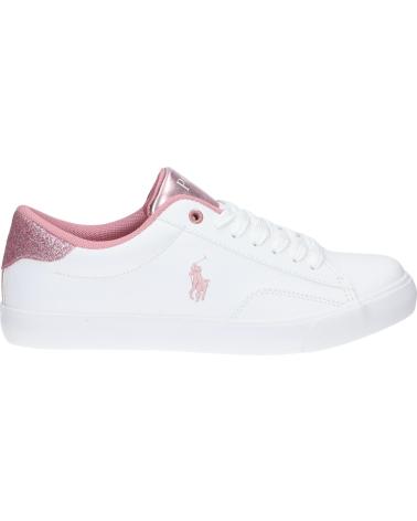 Sneaker für Damen POLO RALPH LAUREN RF104103 THERON IV WHITE SMOOTH PU-LT PINK-GLITTER
