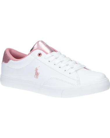 Sneaker für Damen POLO RALPH LAUREN RF104103 THERON IV WHITE SMOOTH PU-LT PINK-GLITTER