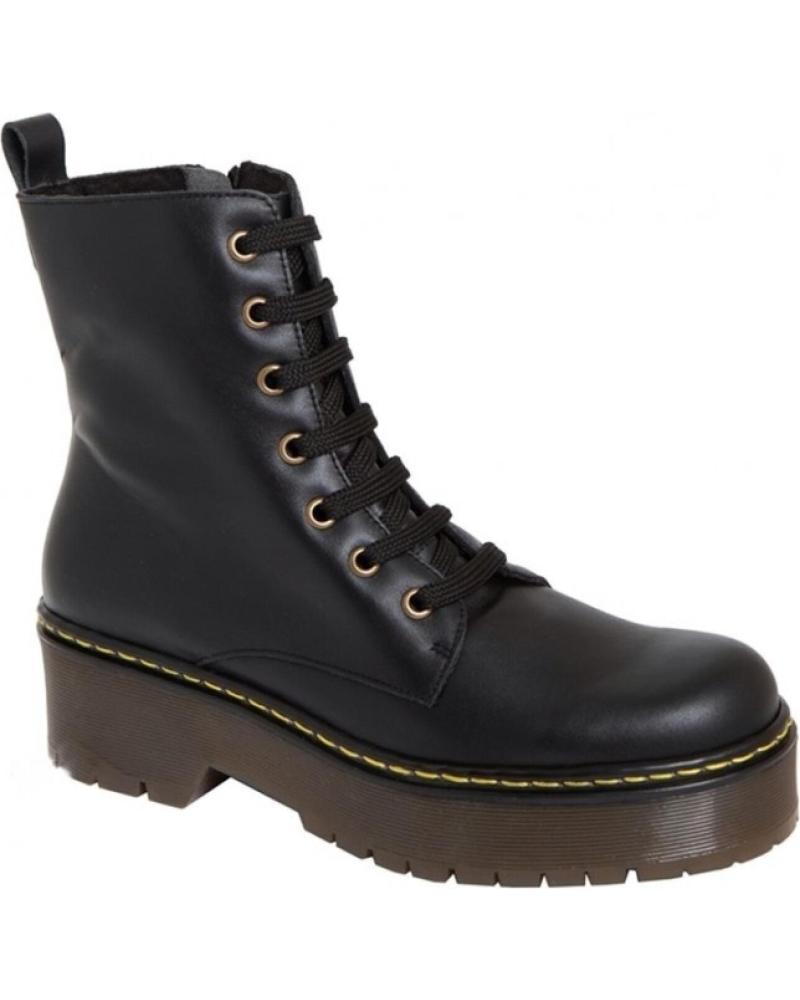 Botines de Mujer RODRI - BOTIN PIEL CORDON-CREMALLERA NEGRO