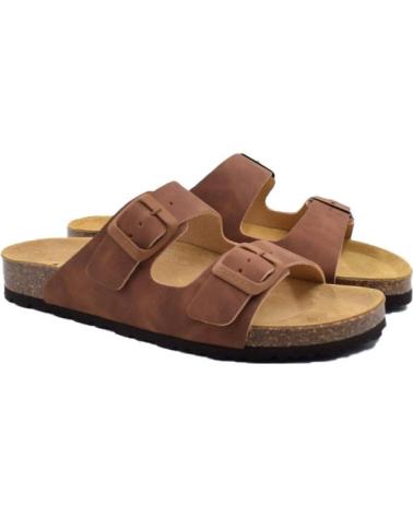 Woman Sandals BIOCOMFORT BIOCONFORT - SANDALIA PLANA ANTIDESLIZANTE BIO TIRAS ROBLE