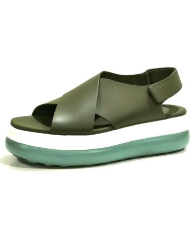 Sandals-De-Mujer-CAMPER-SANDALIA-CASUAL-DE-PIEL-CON-PLATAFORMA-DE-GOMA-VERDE