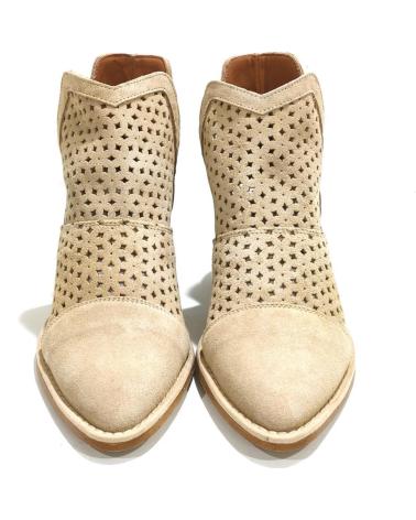 Stivaletti per Donna POPA BOTIN CASUAL DE ANTE TROQUELADO CON TACON BEIG
