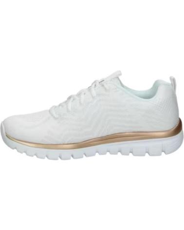 SKECHERS GRACEFUL GET CONNECTED 12615WTRG - WEISSE SNEAKER MIT ROSÉGOLD-DETAILS BLANCO