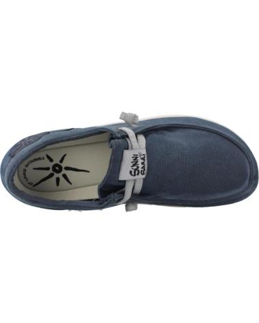 CHAUSSURES BATEAU EN TOILE SUNNI SABBI KUNASH002 WALLAB BLEU JEAN BLUE JEANS