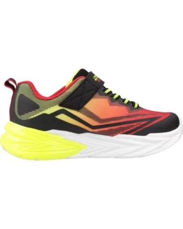 SKECHERS ZAPATILLAS DE RUNNING 400139L-BKRD EN PARA NINOS UNISEX BLACK SYNTHETIC - RED YELLOW TEXTILE - YELLOW TRIM