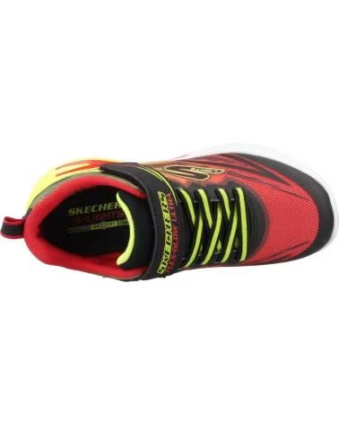 SKECHERS ZAPATILLAS DE RUNNING 400139L-BKRD EN PARA NINOS UNISEX BLACK SYNTHETIC - RED YELLOW TEXTILE - YELLOW TRIM
