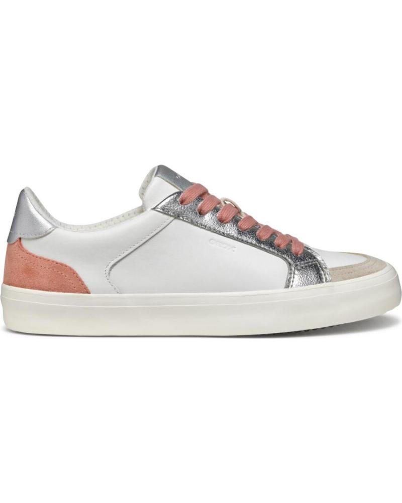 Esportes  de Mulher GEOX ZAPATILLAS CORDONES C125QWHITE-DK SKIN