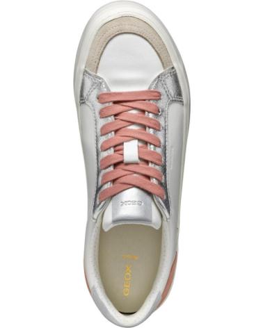Esportes  de Mulher GEOX ZAPATILLAS CORDONES C125QWHITE-DK SKIN