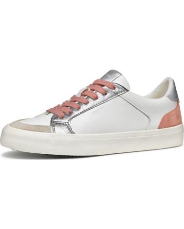 Esportes  de Mulher GEOX ZAPATILLAS CORDONES C125QWHITE-DK SKIN