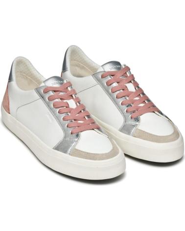 Esportes  de Mulher GEOX ZAPATILLAS CORDONES C125QWHITE-DK SKIN