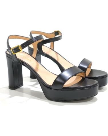 Sandalen für Damen UNISA SANDALIA VESTIR DE PIEL CON TACON Y PLATAFORMA NEGRO