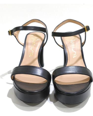 Sandalen für Damen UNISA SANDALIA VESTIR DE PIEL CON TACON Y PLATAFORMA NEGRO
