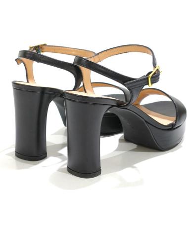 Sandalen für Damen UNISA SANDALIA VESTIR DE PIEL CON TACON Y PLATAFORMA NEGRO