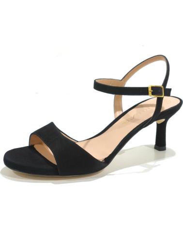 Sandalen für Damen UNISA SANDALIA VESTIR DE ANTE CON TACON Y PLATAFORMA NEGRO