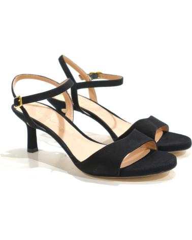 Sandalen für Damen UNISA SANDALIA VESTIR DE ANTE CON TACON Y PLATAFORMA NEGRO
