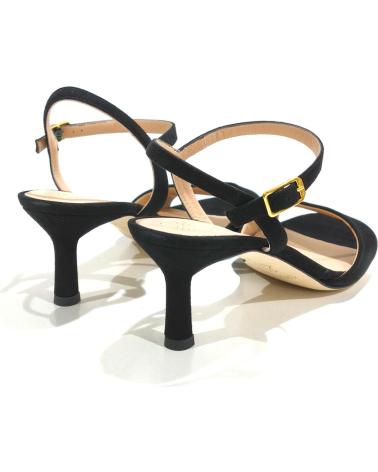 Sandalen für Damen UNISA SANDALIA VESTIR DE ANTE CON TACON Y PLATAFORMA NEGRO