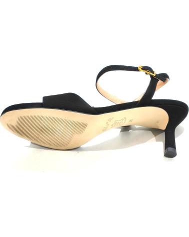 Sandalen für Damen UNISA SANDALIA VESTIR DE ANTE CON TACON Y PLATAFORMA NEGRO