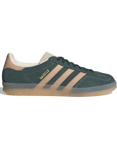 Man Trainers ADIDAS GAZELLE INDOOR JH5402 SHADOW GREEN - WARM SANDSTONE - WONDER SAGE GREEN