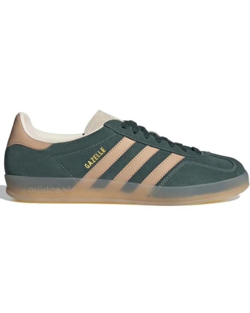 Man Trainers ADIDAS GAZELLE INDOOR JH5402 SHADOW GREEN - WARM SANDSTONE - WONDER SAGE GREEN