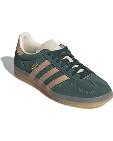 Man Trainers ADIDAS GAZELLE INDOOR JH5402 SHADOW GREEN - WARM SANDSTONE - WONDER SAGE GREEN