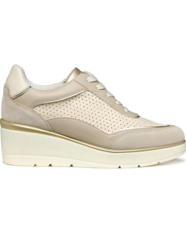 Woman Trainers GEOX ZAPATO CASUAL DE PIEL CON CUNA DE GOMA BEIG TAUPE