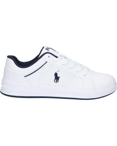 Sneaker für Damen und Mädchen und Junge POLO RALPH LAUREN RL02431101 HERITAGE COURT IV J-WHITE SMOOTH - NAVY