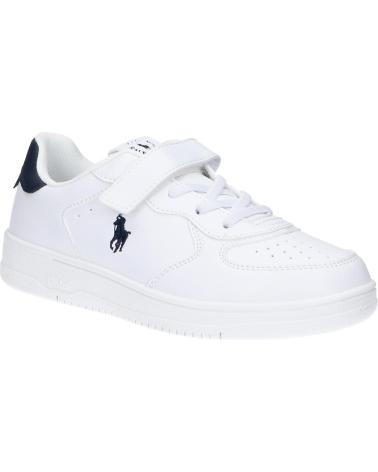 Sneaker für Mädchen und Junge POLO RALPH LAUREN RL02438102 MASTERS COURT PS C-WHITE - NAVY TUMBLED
