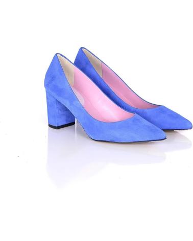 Zapatos-De-Tacón-De-Mujer-PACO-HERRERO-STILETTO-ANTE-AZULON-TACON-ANCHO-VARIOS-COLORES