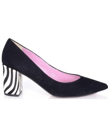 Zapatos-De-Mujer-PACO-HERRERO-STILETTO-ANTE-NEGRO-TACON-ANCHO-VARIOS-COLORES
