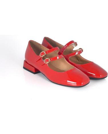 Ballerinas-De-Mujer-PACO-HERRERO-MERCECITA-DOS-HEBILLAS-CHAROL-ARRUGADO-ROJO-VARIOS-COLORES