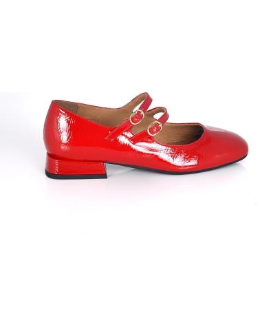 Bailarinas-De-Mujer-PACO-HERRERO-MERCECITA-DOS-HEBILLAS-CHAROL-ARRUGADO-ROJO-VARIOS-COLORES