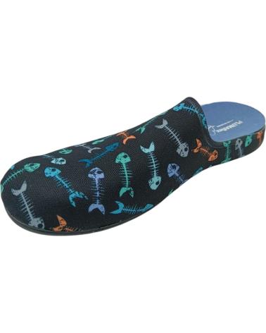 Man House slipers ROAL ZAPATILLA NEGRA PLUMAFLEX 30110 VARIOS COLORES