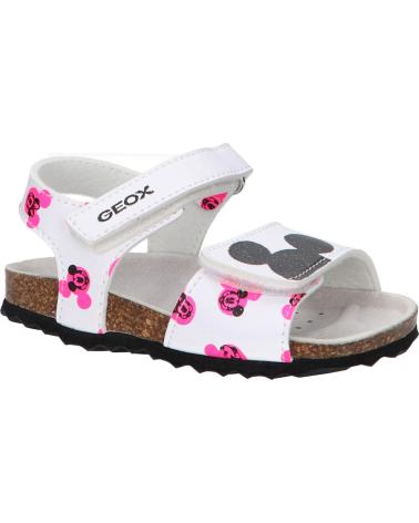 Sandalias de Niña GEOX B452RB 000BC B SANDAL CHALKI C1441 WHITE-FLUOFUCHSIA C1441