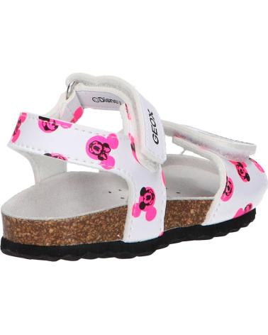 Sandalias de Niña GEOX B452RB 000BC B SANDAL CHALKI C1441 WHITE-FLUOFUCHSIA C1441