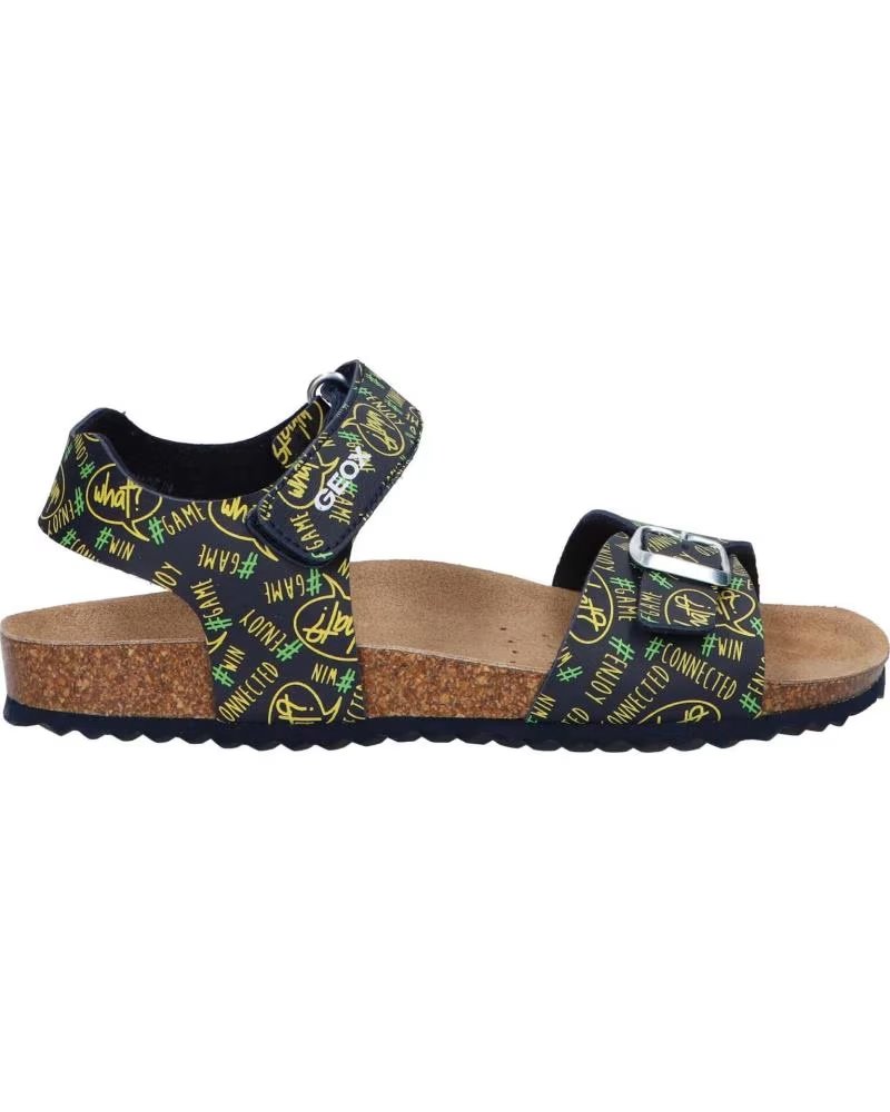Sandalias de Niño GEOX J028LB 000BC J GHITA C4502 NAVY-FLUO YELLOW AZUL
